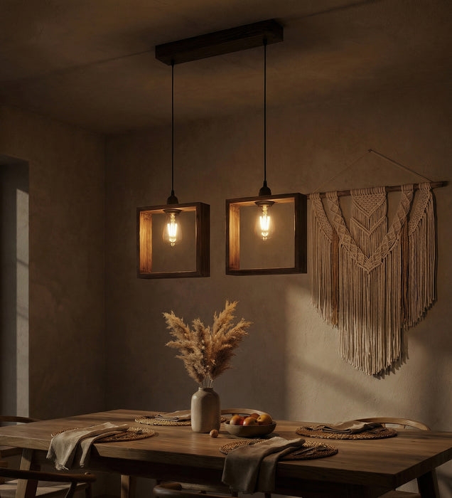 Quattro Brown 2 Series Hanging Light