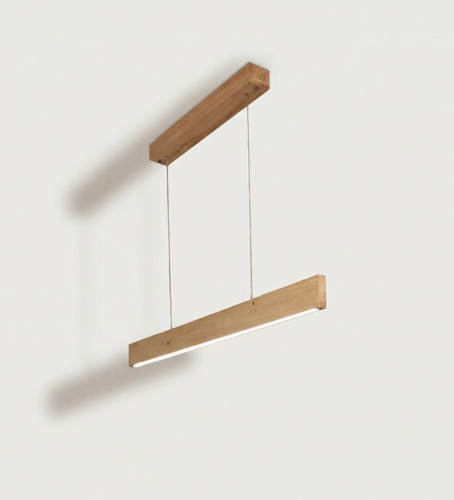 Slimline 36 Beige Wooden LED Hanging Lamp