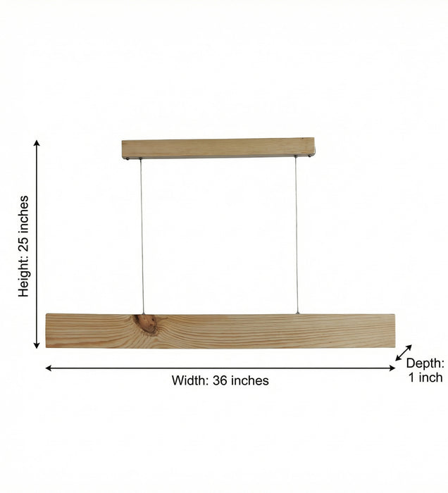 Slimline 36 Beige Wooden LED Hanging Lamp