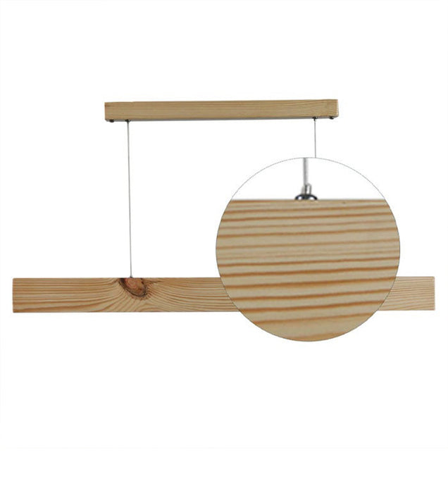 Slimline 36 Beige Wooden LED Hanging Lamp