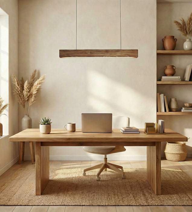 Slimline 36 Brown Wooden LED Hanging Lamp