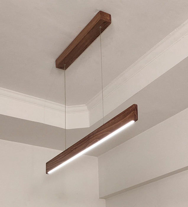 Slimline 36 Brown Wooden LED Hanging Lamp