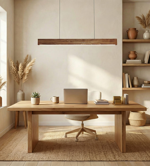 Slimline 48 Brown Wooden LED Hanging Lamp
