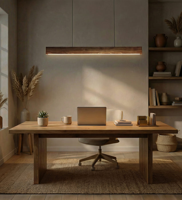 Slimline 48 Brown Wooden LED Hanging Lamp