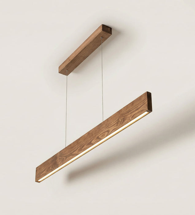Slimline 48 Brown Wooden LED Hanging Lamp