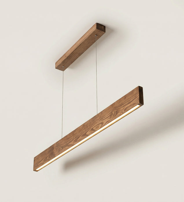 Slimline 48 Brown Wooden LED Hanging Lamp