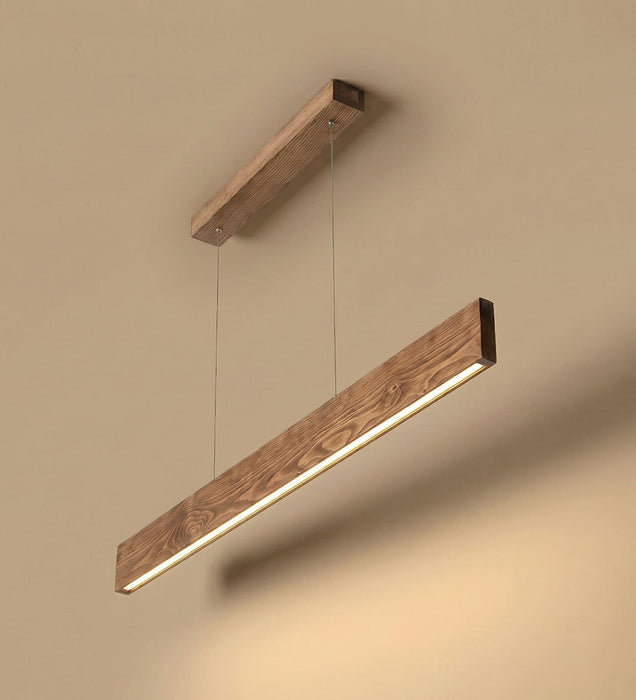 Slimline 48 Brown Wooden LED Hanging Lamp