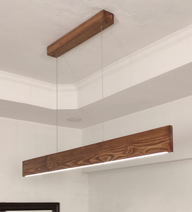 Slimline 48 Brown Wooden LED Hanging Lamp