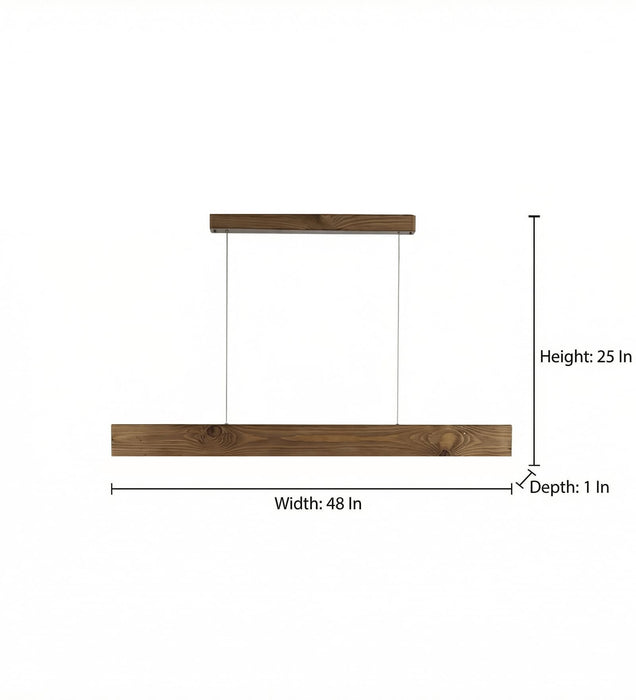 Slimline 48 Brown Wooden LED Hanging Lamp
