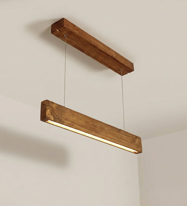 Slimline 24 Brown Wooden LED Hanging Lamp