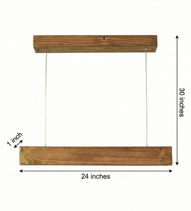 Slimline 24 Brown Wooden LED Hanging Lamp