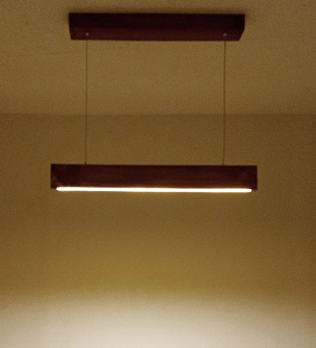 Slimline 24 Brown Wooden LED Hanging Lamp