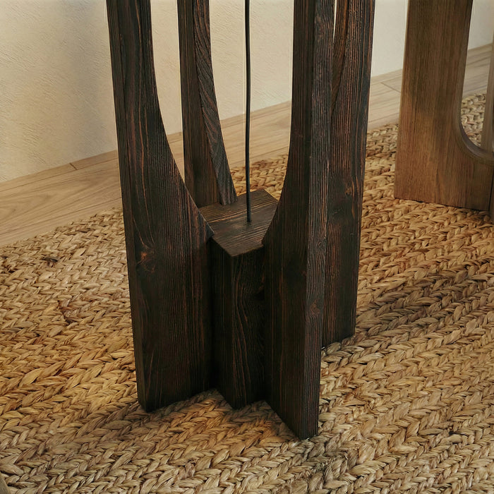 Solitaire Wooden Floor Lamp with Jute Lampshade