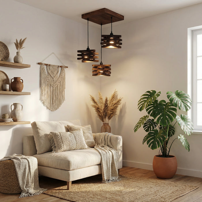 Star Brown Cluster Hanging Lamp