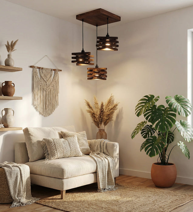 Star Brown Cluster Hanging Lamp