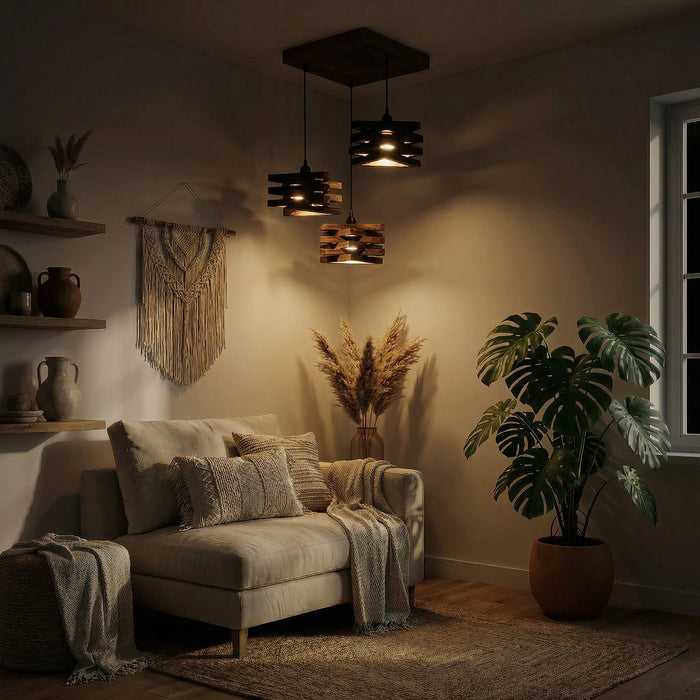 Star Brown Cluster Hanging Lamp