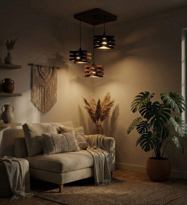 Star Brown Cluster Hanging Lamp