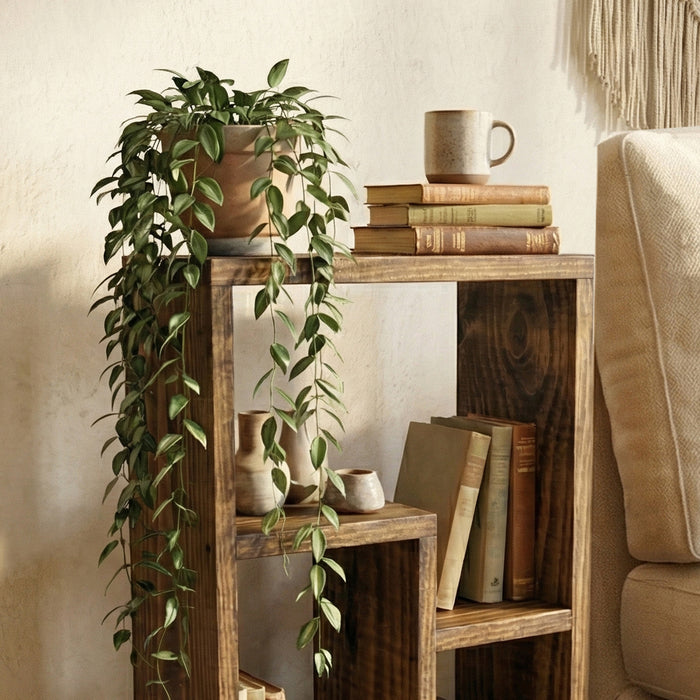 Suzi 2 Tier Brown Solid Wood End Table