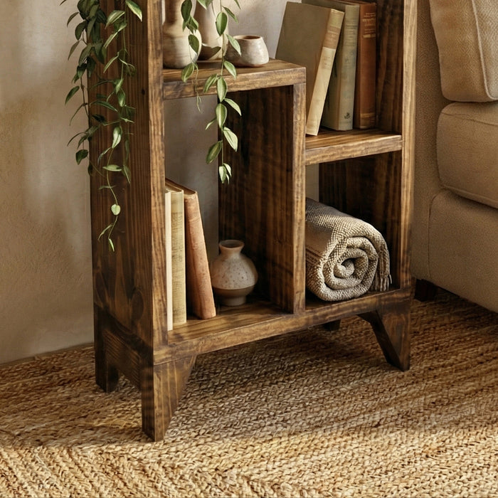 Suzi 2 Tier Brown Solid Wood End Table