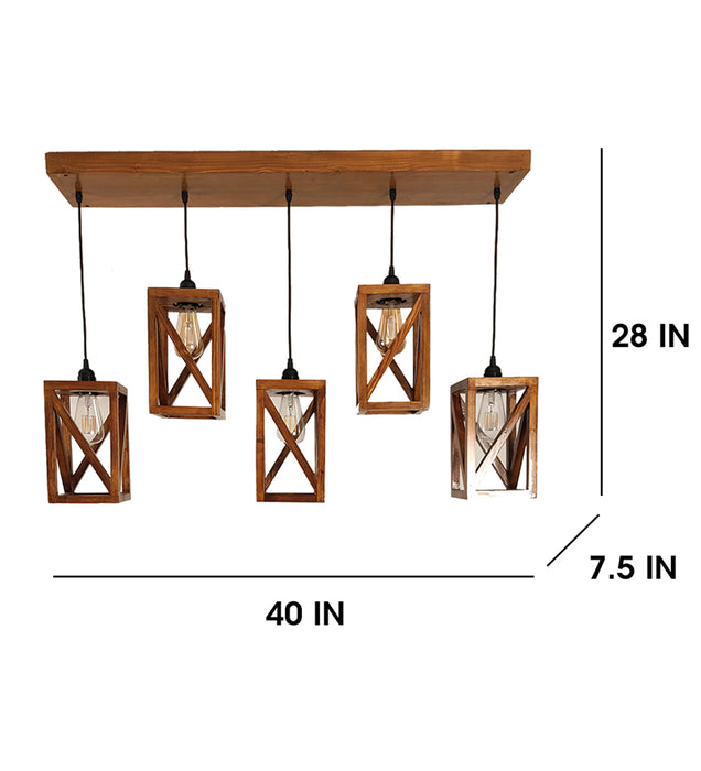 Symmetric Brown 5 Series Hanging Lamp