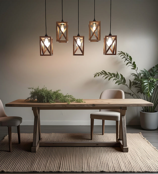 Symmetric Brown 5 Series Hanging Lamp