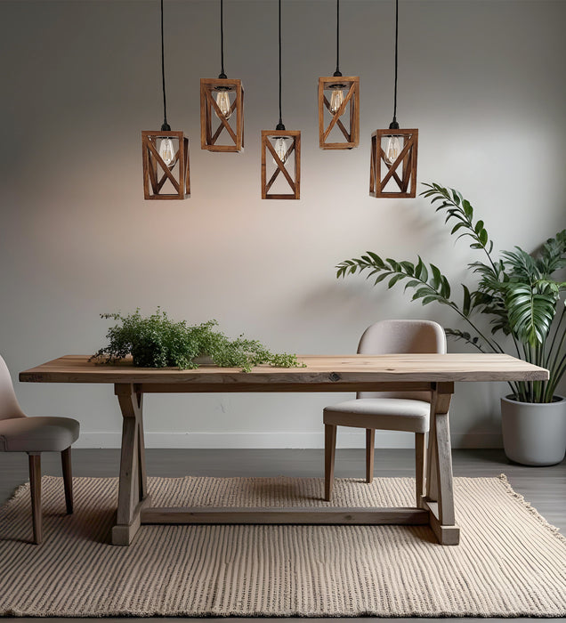 Symmetric Brown 5 Series Hanging Lamp