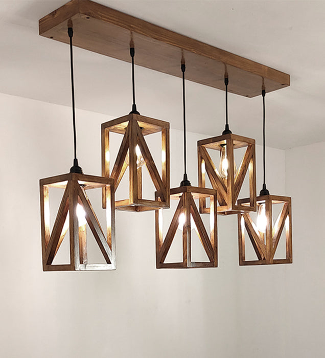 Symmetric Brown 5 Series Hanging Lamp