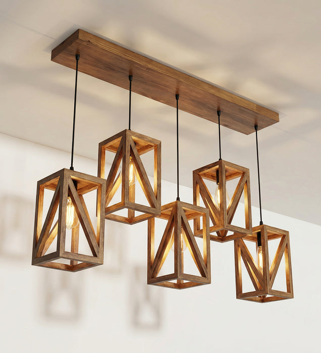 Symmetric Brown 5 Series Hanging Lamp