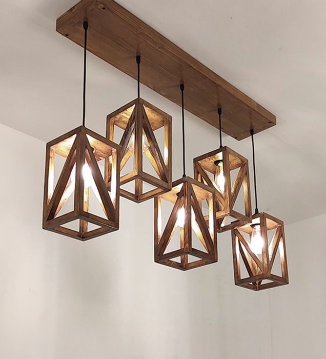 Symmetric Brown 5 Series Hanging Lamp