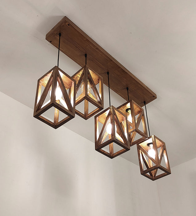 Symmetric Brown 5 Series Hanging Lamp