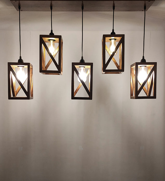 Symmetric Brown 5 Series Hanging Lamp