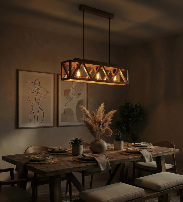 Symmetric 36 Centrum Brown 3 Series Hanging Lamp