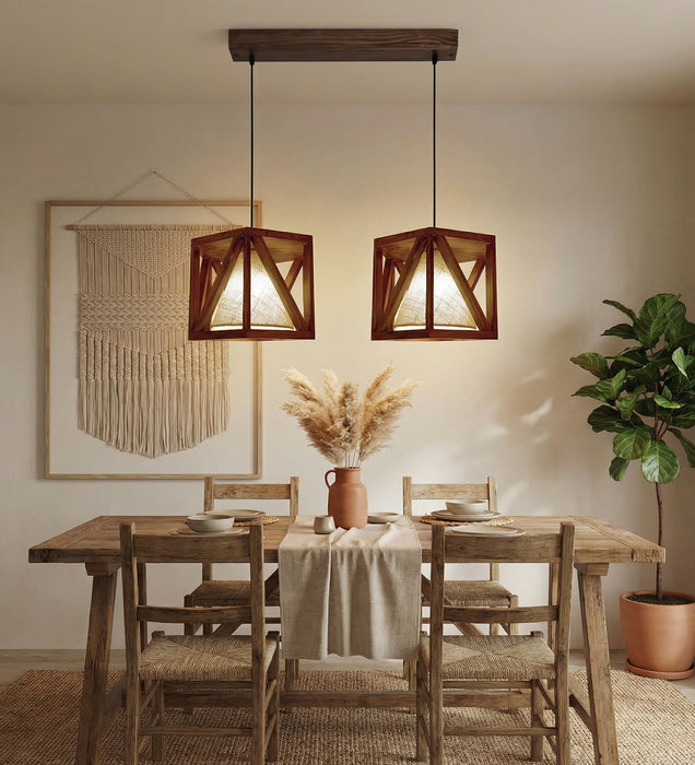 Symmetric Hexa Brown 2 Series Hanging Light