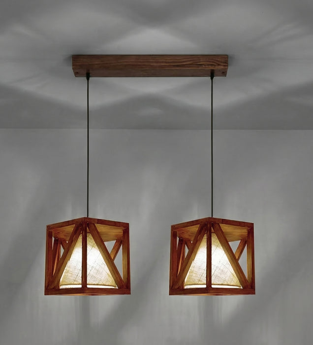 Symmetric Hexa Brown 2 Series Hanging Light