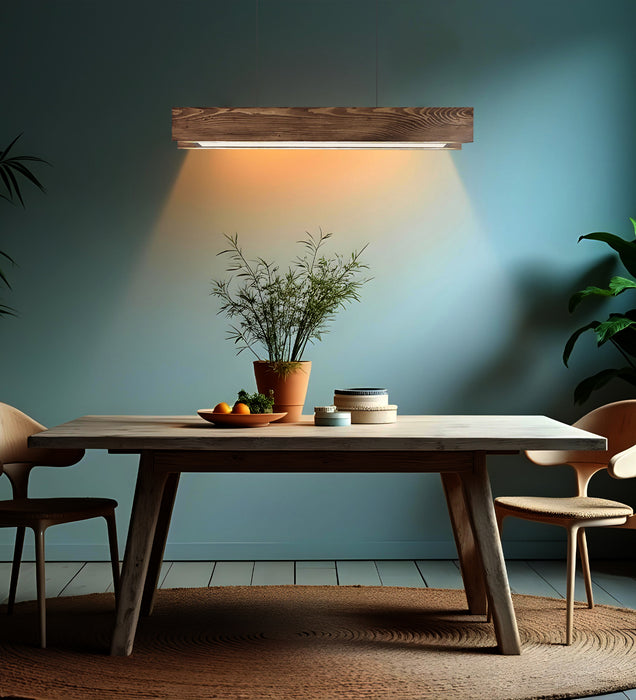 Synergy 36 Brown Wooden LED Hanging Lamp