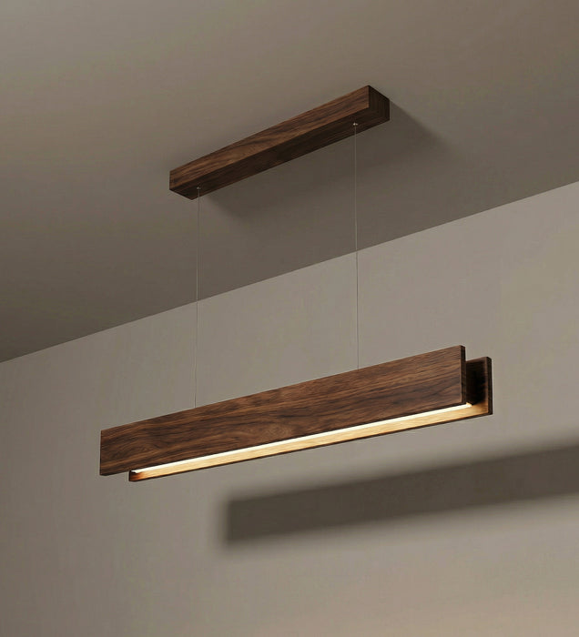 Synergy 36 Brown Wooden LED Hanging Lamp
