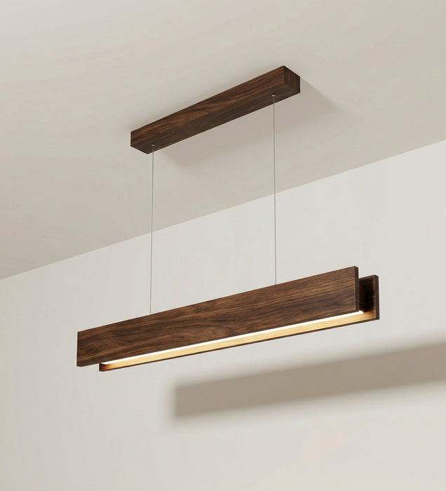 Synergy 48 Brown Wooden LED Hanging Lamp