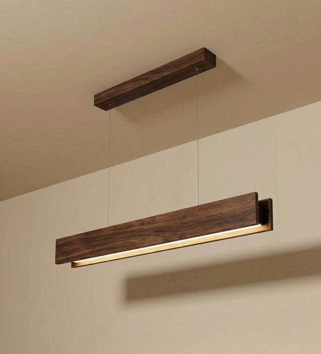 Synergy 48 Brown Wooden LED Hanging Lamp