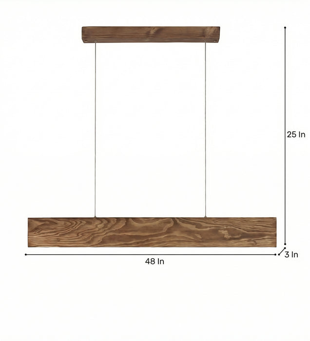 Synergy 48 Brown Wooden LED Hanging Lamp