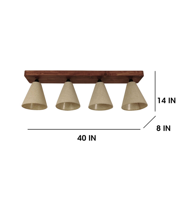 Terzo Brown Wooden 4 Series Ceiling Lamp