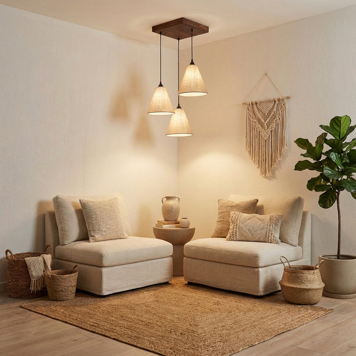 Terzo Beige Cluster Hanging Lamp
