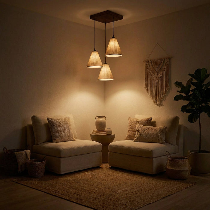 Terzo Beige Cluster Hanging Lamp