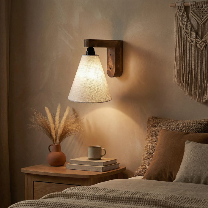 Terzo Brown Wooden Wall Light