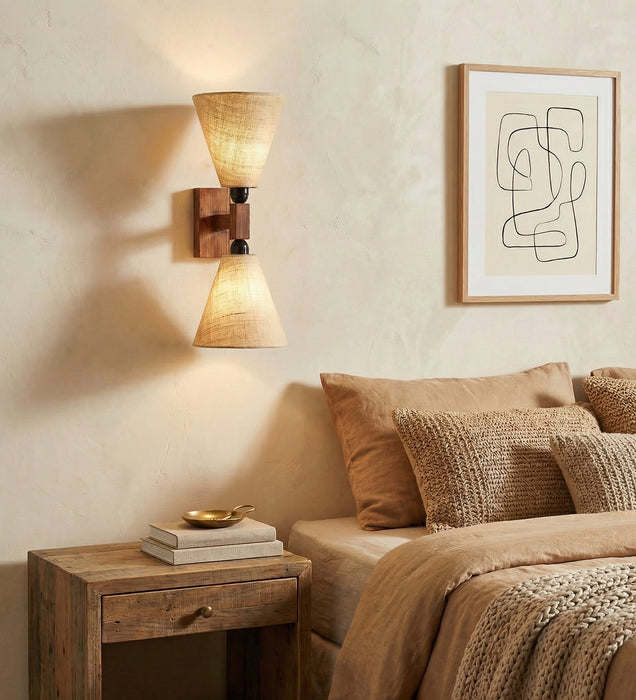 Terzo Duo Brown Wooden Wall Light