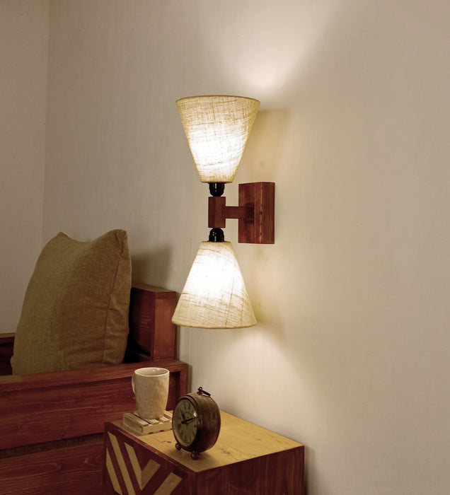 Terzo Duo Brown Wooden Wall Light