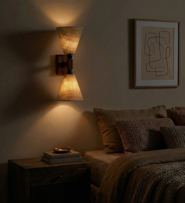 Terzo Duo Brown Wooden Wall Light