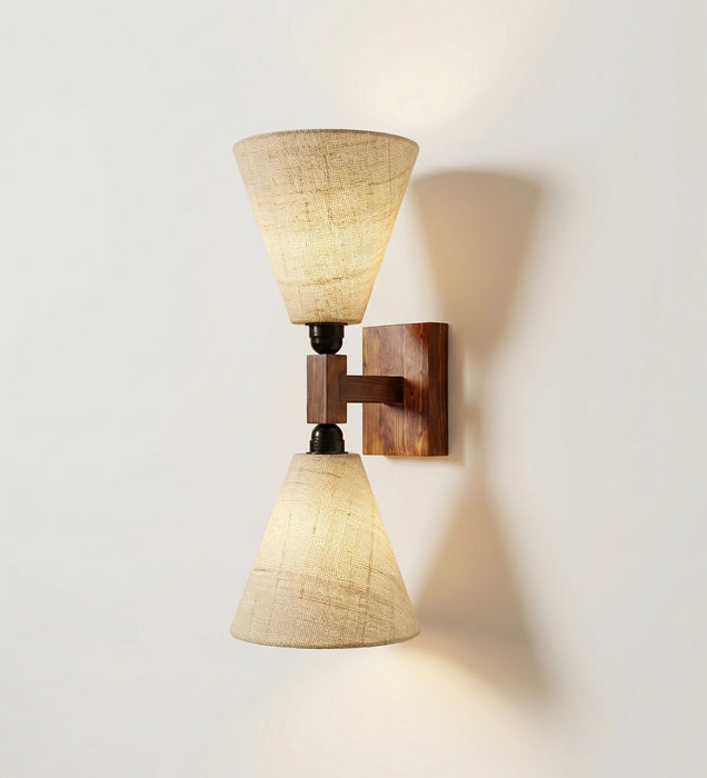 Terzo Duo Brown Wooden Wall Light