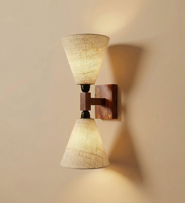 Terzo Duo Brown Wooden Wall Light