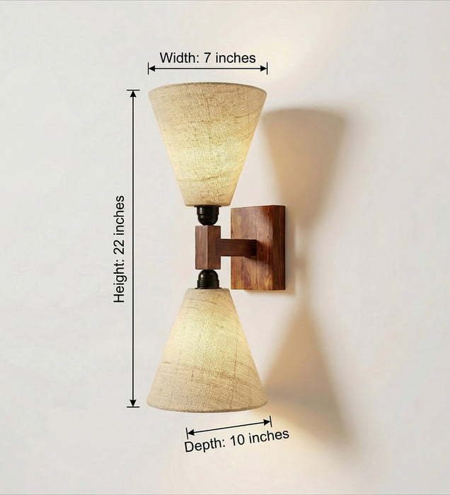 Terzo Duo Brown Wooden Wall Light