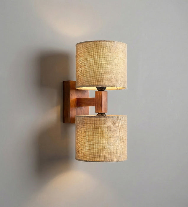 Tesca Duo Brown Wooden Wall Light
